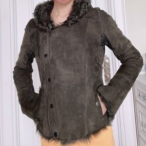 real lamb leather fur jacket